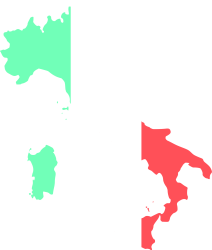 italy flag map